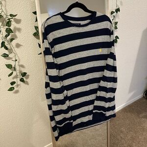 Polo Ralph Lauren Navy and Gray Striped Shirt
